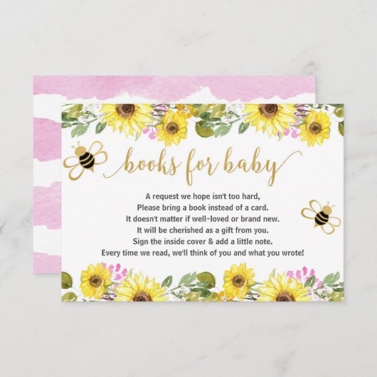 Bee baby Dusche Buchungsanfrage Inserate Mädchen B Begleitkarte (Vorne/Hinten)