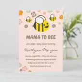 Bee baby Dusche Einladungen Mama zu werden Bloral (Stehend Vorderseite)