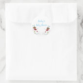 Bee Baby Dusche Name Runder Aufkleber (Tasche)