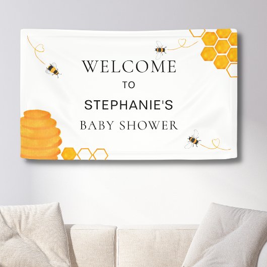 Bee Baby Dusche Willkommen Banner
