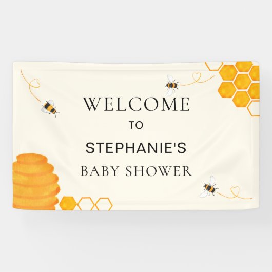 Bee Baby Dusche Willkommen Banner (Horizontal)