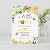Bee Baby Duwer Gender Neutral Little Honey Einladung (Stehend Vorderseite)