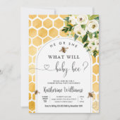 Bee Baby Honey Bee Gender Reveal Einladung (Vorderseite)