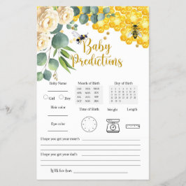 Bee Baby Predictions Game Card Flyer