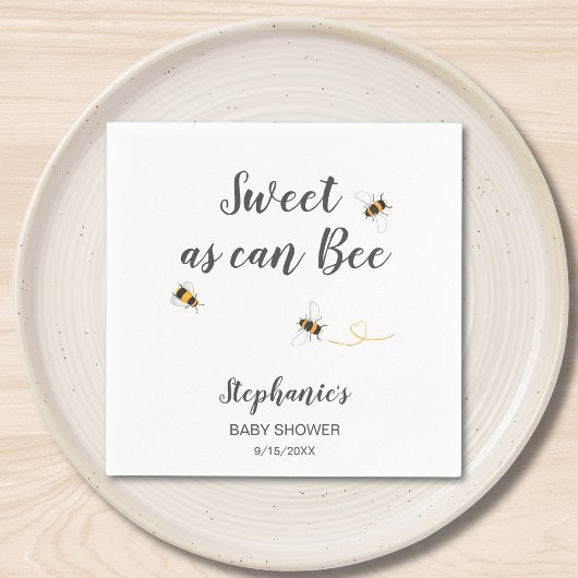 Bee Baby Shower Custom Serviette