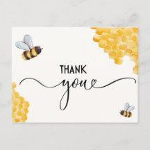 Bee Baby Shower Danke Post Card