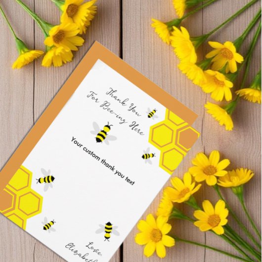 Bee Baby Shower Dankeskarte
