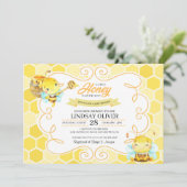 Bee Baby Shower Einladung (Stehend Vorderseite)