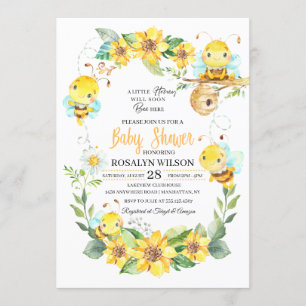 Bee Baby Shower Einladung