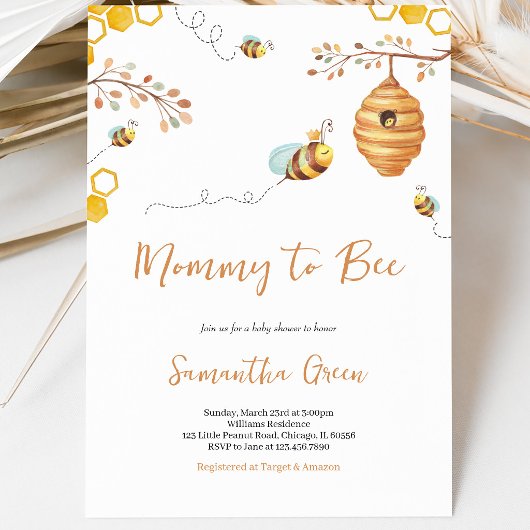 Bee Baby Shower Einladung