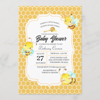 Bee Baby Shower Einladung