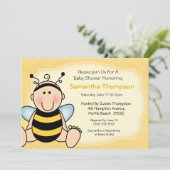 Bee Baby Shower Einladung (Stehend Vorderseite)
