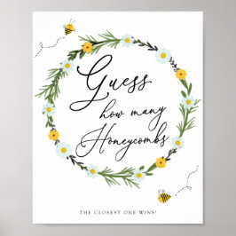 Bee Baby Shower Game Guess Wie viele Honeycombs Poster