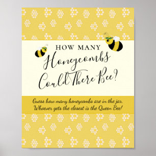 Bee Baby Shower Game Guess Wie viele Honeycombs Poster