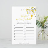 Bee Baby Shower Game - Was ist im Basket Game? (Stehend Vorderseite)