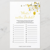 Bee Baby Shower Game - Was ist im Basket Game? (Vorderseite)