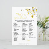 Bee Baby Shower Game - Was ist in Ihrer Handtasche (Stehend Vorderseite)