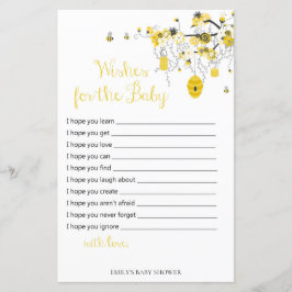 Bee Baby Shower Game - Wünsche für Baby