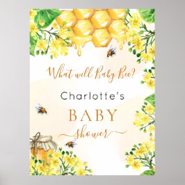 Bee Baby Shower Gelbes Geschlecht offenbart Party Poster