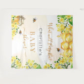 Bee Baby Shower Gelbes Geschlecht offenbart Party Wandteppich (Vorderseite (Horizontal))