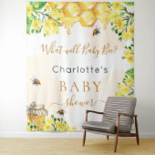 Bee Baby Shower Gelbes Geschlecht offenbart Party Wandteppich (Beispiel)