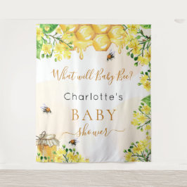Bee Baby Shower Gelbes Geschlecht offenbart Party Wandteppich