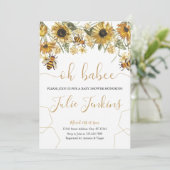 Bee Baby Shower Gender neutrale Einladung (Stehend Vorderseite)