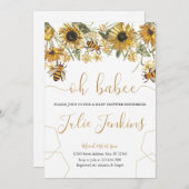 Bee Baby Shower Gender neutrale Einladung (Vorne/Hinten)