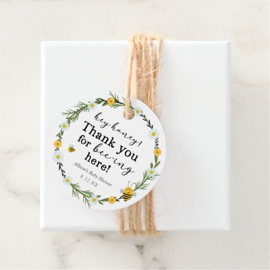 Bee Baby Shower Geschenkanhänger (Beispiel)