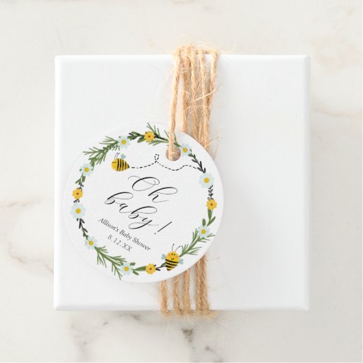 Bee Baby Shower Geschenkanhänger (Beispiel)