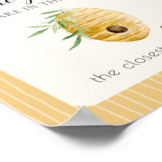 Bee Baby Shower Guess How Many Game Table Sign Poster (Ecke)