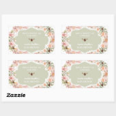 Bee Baby Shower Honey Fevor Label Rechteckiger Aufkleber (Blatt)