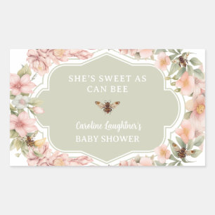 Bee Baby Shower Honey Fevor Label Rechteckiger Aufkleber