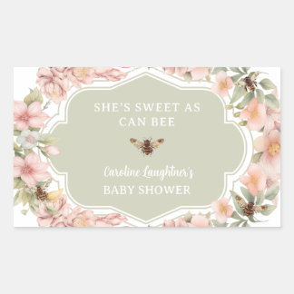 Bee Baby Shower Honey Fevor Label Rechteckiger Aufkleber