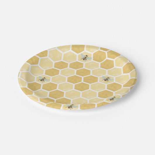 Bee Baby Shower Honeycomb Paper Teller (Schrägansicht)