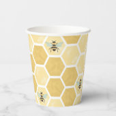 Bee Baby Shower Honeycomb Pappbecher (Rückseite)