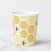 Bee Baby Shower Honeycomb Pappbecher (Vorderseite)