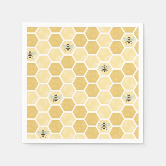 Bee Baby Shower Honeycomb Serviette (Vorderseite)