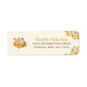 Bee Baby Shower Honeycombs Blumenlabel (Vorne)