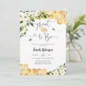 Bee Baby Shower Invitation Einladung (Stehend Vorderseite)