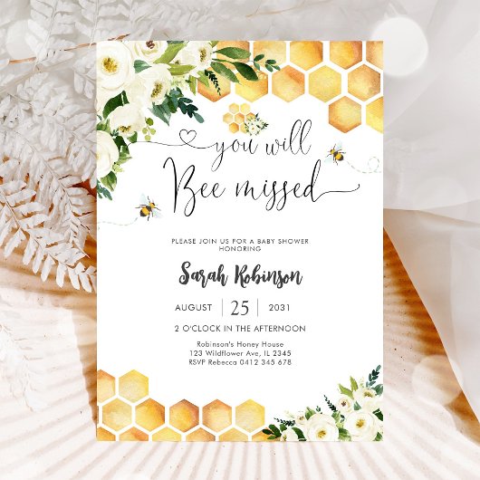 Bee Baby Shower Invitation Einladung