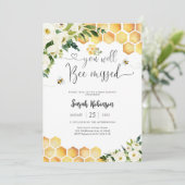 Bee Baby Shower Invitation Einladung (Stehend Vorderseite)