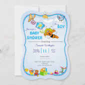 Bee Baby Shower Invitation for boy Einladung (Vorderseite)