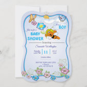 Bee Baby Shower Invitation for boy Einladung (Vorderseite)