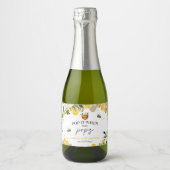 Bee Baby Shower Mommy, um Pop zu sein, wenn sie Po Schaumweinetikett (Vorderseite)