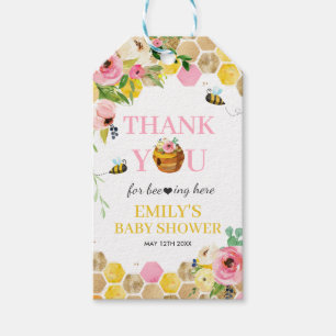 Bee Baby Shower Mommy zu sein rosa Frühling Blüte Geschenkanhänger