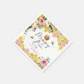 Bee Baby Shower Mommy zu sein rosa Frühling Blüte Serviette (Ecke)