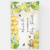 Bee Baby Shower Mutter zu sein gelben Floralen Banner (Vertikal)