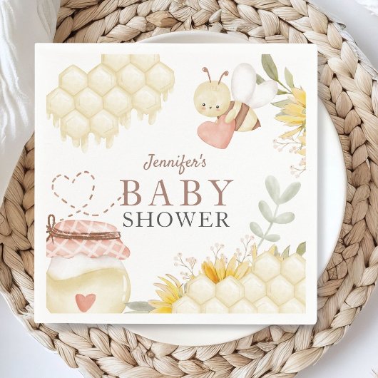 Bee Baby Shower Paper Teller Serviette