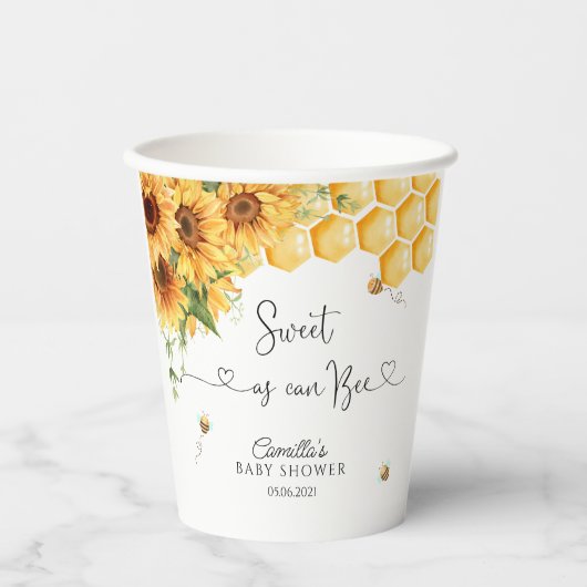 Bee Baby Shower Pappbecher (Vorderseite)
